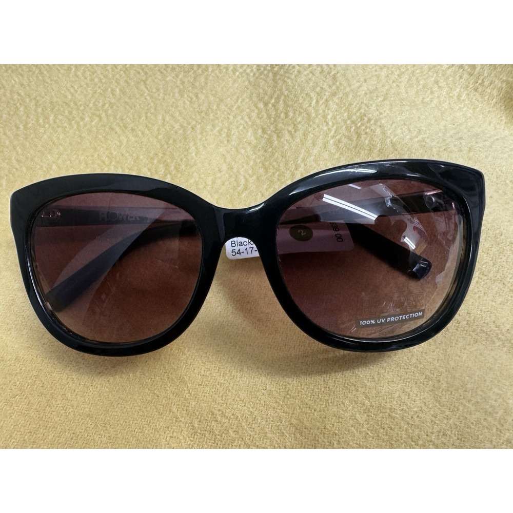 FLOWER FLR1008 Rx'able Frame Womens Sunglasses Iris Black/Olive Cat Eye *NEW